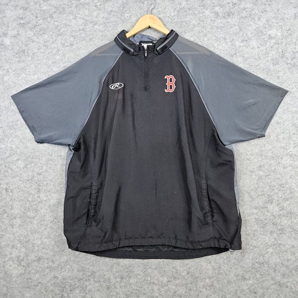 Rawlings Boston Red Sox Windbreaker Size XL MISSING ZIP SLEEVES‎ & HOOD SPOTS